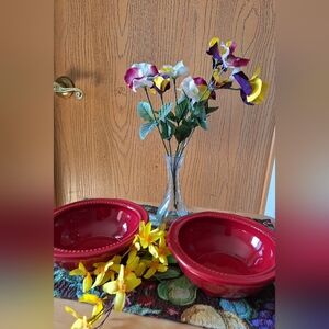 Princess House Pavillion Berry Red 7” Soup Cereal Bowl 2 Available